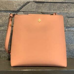 Tory Burch pink adjustable crossbody to shoulder bag in Saffiano leather